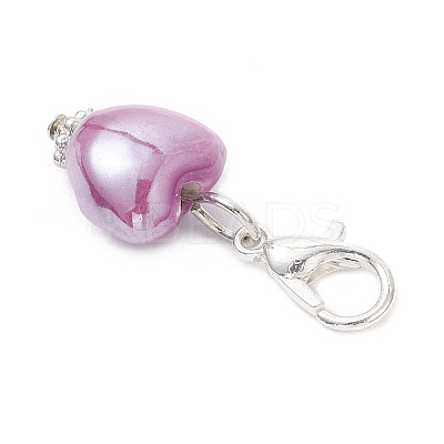 Pearlized Handmade Porcelain Pendant Decorations HJEW-JM03942-02-1