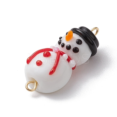 3Pcs 3 Styles Handmade Lampwork Connector Charms PALLOY-JF02829-1