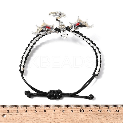 Pterosaur Alloy Enamel & Rhinestones Link Bracelets BJEW-A165-01B-1