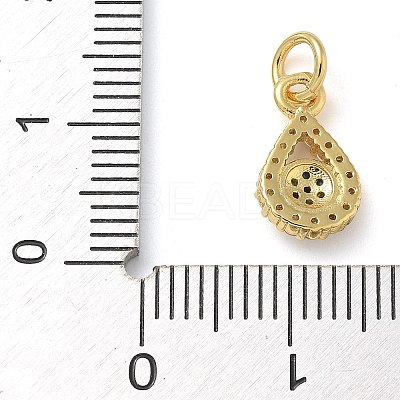Rack Plating Brass Micro Pave Cubic Zirconia Pendants KK-K392-23G-1