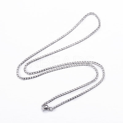 Non-Tarnish 304 Stainless Steel Curb Chain Necklaces NJEW-K099-04P-1