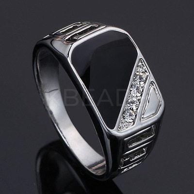 Alloy Micro Pave Cubic Zirconia Finger Rings for Men FS-WGE231C-05-1