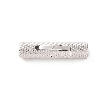 Tarnish Resistant Column 304 Stainless Steel Bayonet Necklace Clasps STAS-O035-6mm-03-1