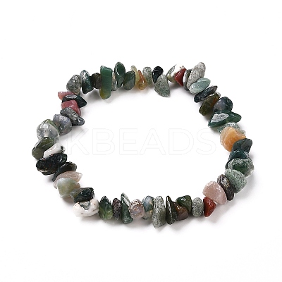 Natural Mixed Stone Chip Beaded Stretch Bracelets for Girl Women BJEW-JB06647-1