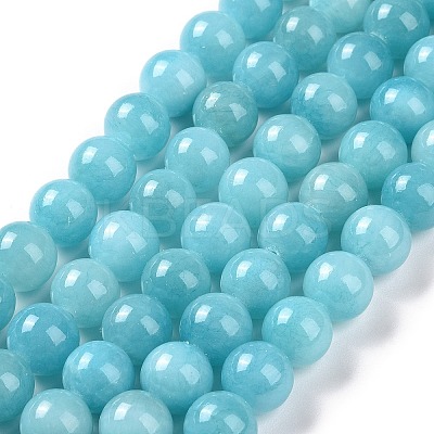 Natural Mashan Jade Round Beads Strands G-D263-8mm-XS28-1