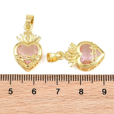 Brass Glass Pendants kk-P343-09F-G-1