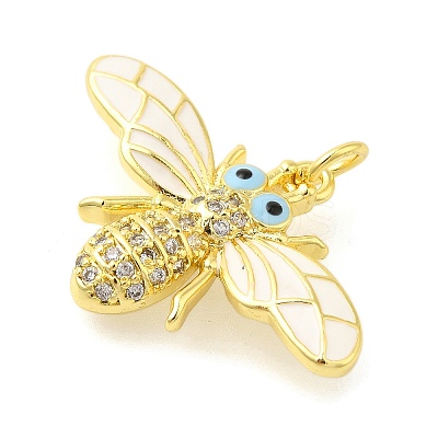 Rack Plating Brass Micro Pave Cubic Zirconia Pendants KK-S396-63G-1