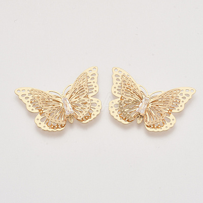 Brass Filigree Joiners Links KK-R082-02LG-1