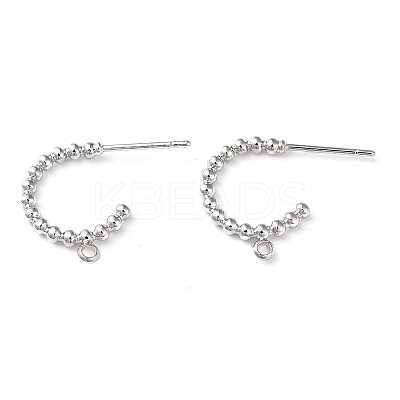 Brass Ring Stud Earring Findings KK-F862-01P-1