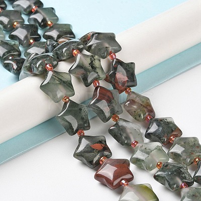 Natural African Bloodstone Beads Strands G-NH0005-003-1