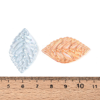 Transparent Acrylic Leaf Pendants TACR-T031-01M-1