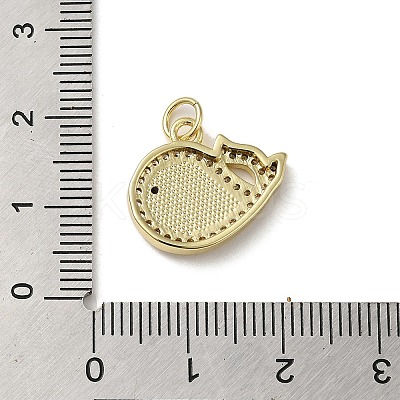 Brass Micro Pave Cubic Zirconia Pendants KK-Q808-15G-1
