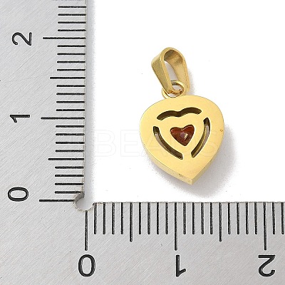 Ion Plating(IP) 304 Stainless Steel Micro Pave Cubic Zirconia Pendants STAS-Z107-05G-02-1