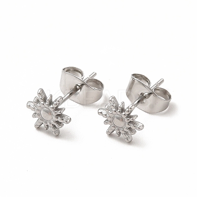 Non-Tarnish 304 Stainless Steel Sun Stud Earrings for Women EJEW-C004-09P-1