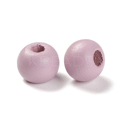 Spray Painted Natural Maple Wood Beads WOOD-M007-01A-1