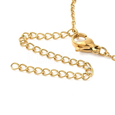 Oval with Sun 304 Stainless Steel Pendant Necklaces for Women NJEW-U009-01G-1