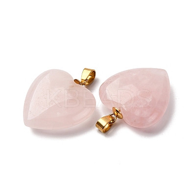Natural Rose Quartz Pendants X-G-G287-01G-09-1