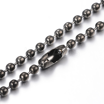 304 Stainless Steel Ball Chain Necklaces Making MAK-I008-01B-B03-1