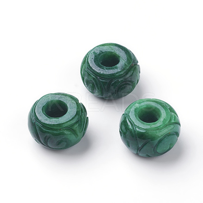 Natural Myanmar Jade/Burmese Jade European Beads G-E418-26-1