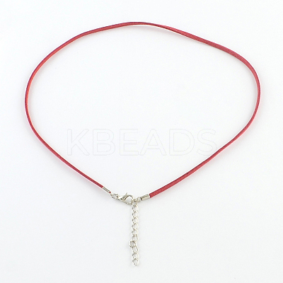 2mm Faux Suede Cord Necklace Making with Iron Chains & Lobster Claw Clasps NCOR-R029-06-1