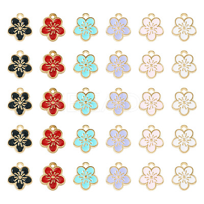30Pcs 6 Colors Alloy Charms ENAM-TA0001-76-1