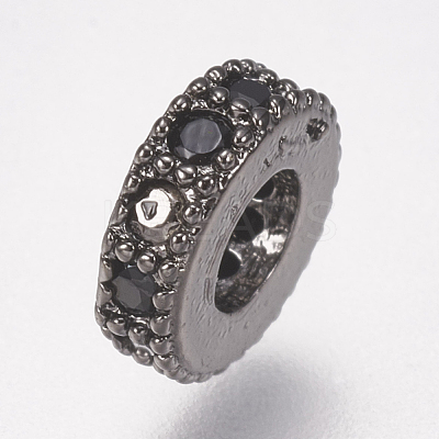 Brass Micro Pave Cubic Zirconia Bead Spacers ZIRC-K074-12-01B-1