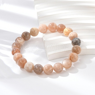 Natural Sunstone Stretch Bracelets BJEW-E373-10mm-04-1