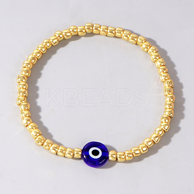 Golden Glass Seed Beaded Stretch Breacelets CZ4431-2-1