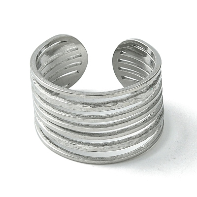 Non-Tarnish 304 Stainless Steel Open Cuff Ring RJEW-L110-041P-1