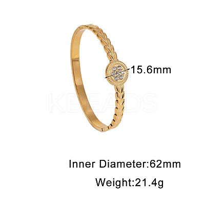 304 Stainless Steel Rhinestone Hinged Bangles FS-WG8BDCA-02-1