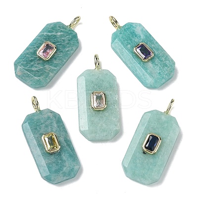 Natural Amazonite Faceted Pendants G-F819-02G-02-1