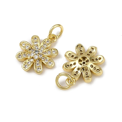 Brass Micro Pave Cubic Zirconia Pendants KK-I358-063G-K-1