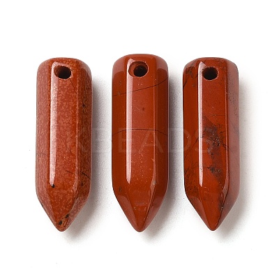 Natural Red Jasper Pointed Pendants G-C158-05I-1