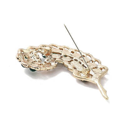 Leaf Alloy Pave Acrylic Rhinestone Brooch JEWB-C029-17C-1