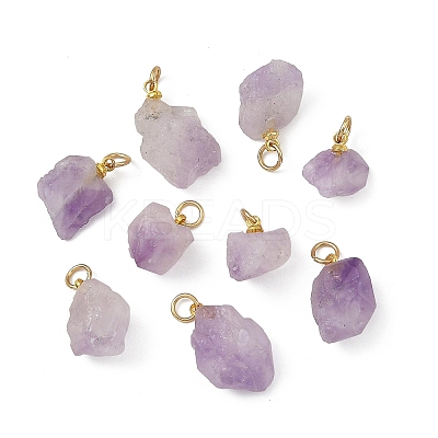 Raw Rough Natural Amethyst Pendants PALLOY-JF05951-1