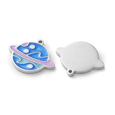 304 Stainless Steel Enamel Pendants STAS-M102-22P-04-1