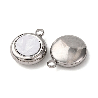 304 Stainless Steel Resin Pendants STAS-P406-15C-P-1