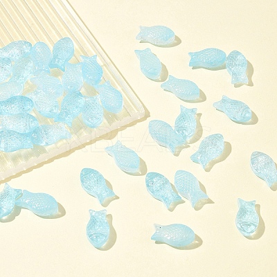 50Pcs Transparent Spray Painted Glass Beads GLAA-FS0002-06E-1