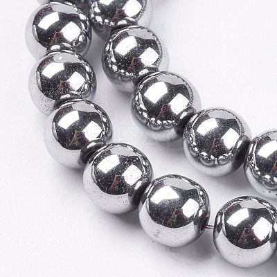 Non-magnetic Synthetic Hematite Beads Strands G-S096-8mm-3-1