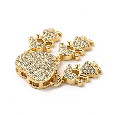 Rack Plating Brass Micro Pave Cubic Zirconia Pendants KK-E072-07G-1