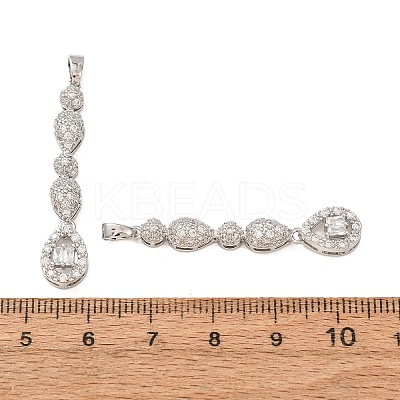 Brass Micro Pave Clear Cubic Zirconia Pendants CU-CBADD64-05P-1