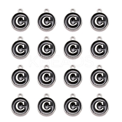 Platinum Plated Alloy Charms X-ENAM-S118-02C-P-1