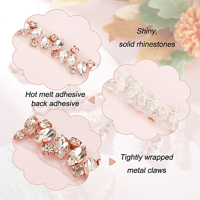1 Yard Crystal Hotfix Rhinestone Bridal Belt Trim Chain DIY-FG0004-44B-1
