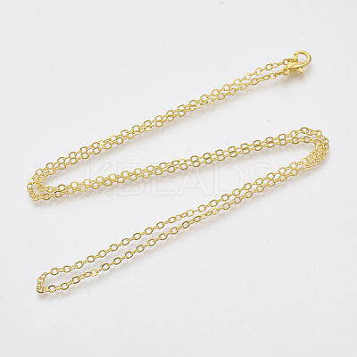 Brass Cable Chains Necklace Making MAK-N029-01G-1