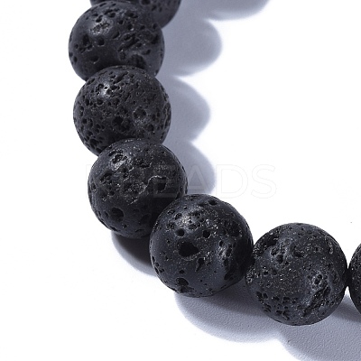 Natural Lava Rock Beads Stretch Bracelets BJEW-JB04173-14-1