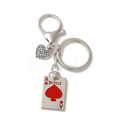 Alloy Playing Card Keychains KEYC-A013-01B-02-1