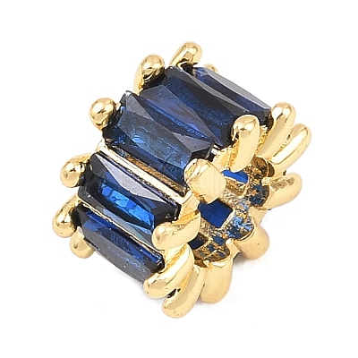 Real 18K Gold Plated Brass Micro Pave Cubic Zirconia European Beads KK-C170-32G-1