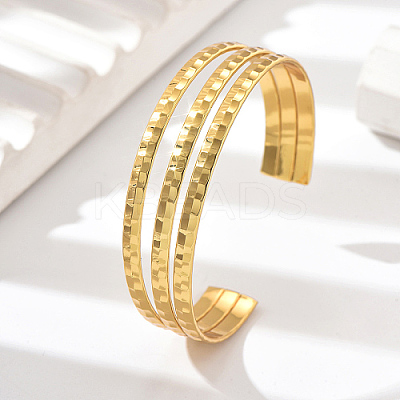 201 Stainless Steel Triple Layer Cuff Bangles RJ3221-2-1