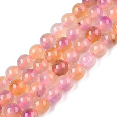 Dyed Natural White Jade Beads Strands G-T138-6mm-210-14-1