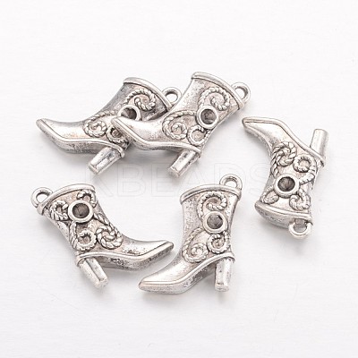 Tibetan Style Alloy Pendant Rhinestone Settings X-TIBEP-24059-AS-RS-1